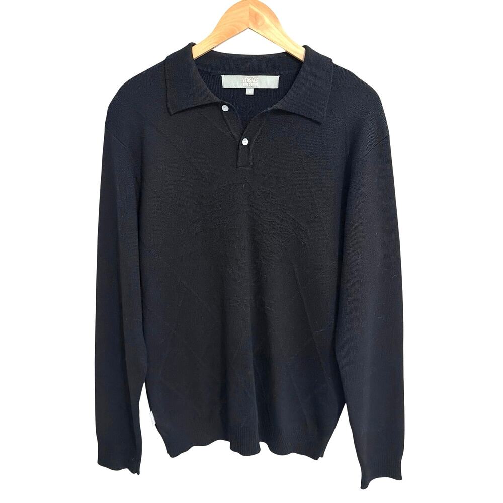 VERSACE Black Medusa Wool Blend Men's Sweater size: large
